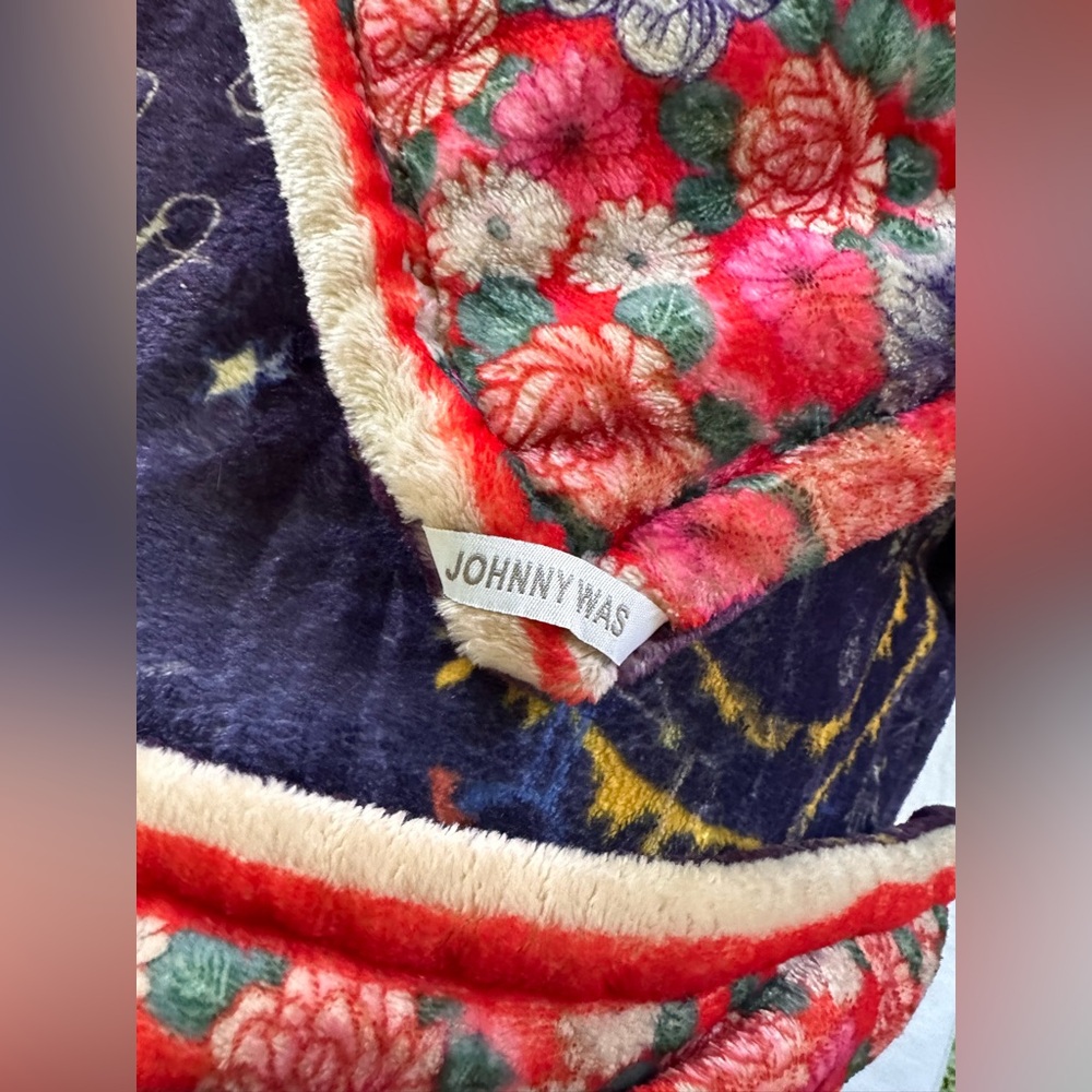 Johnny Was Multicolor Floral Blanket - Picture 4 of 6